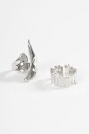 Set de anillos irregulares plateado