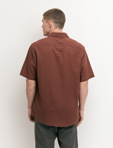 012265 CAMISA HARRINGTON LABEL Terracota