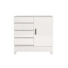Comoda 1 puerta 4 cajones - Blanco - Linea FIT Comoda 1 puerta 4 cajones - Blanco - Linea FIT