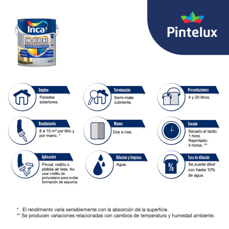 INCAFRENT COLORES CLAROS - 3.6 LTS. N/A