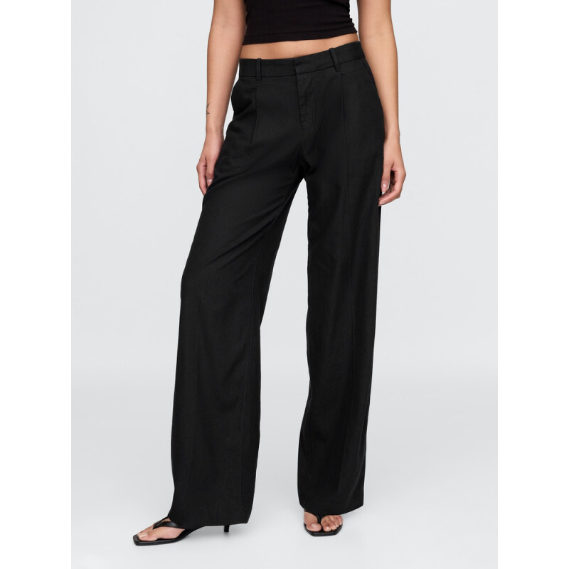 365 LR WIDE LEG - LINEN BASIC BLACK 2
