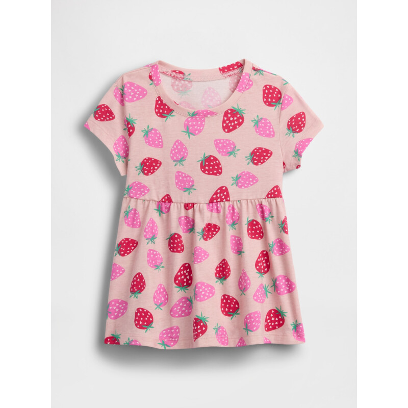 JPN IE BF SS PRINT TUNIC MISTY ROSE