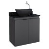 Mueble de baño suspendido Aster negro 60 cm mesada granito sin bacha Mueble De Baño Suspendido Aster Negro 60 Cm Mesada Granito Sin Bacha