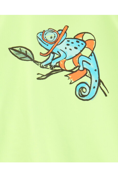 Traje de baño dos piezas, con protección UPF 50+, manga corta, diseño iguanas Sin color