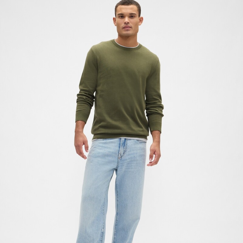 V-FA25 SOLID CORE CREW ARMY JACKET GREEN