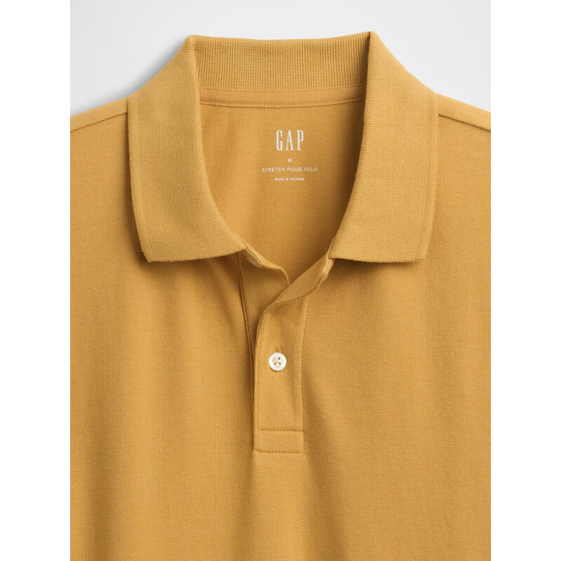 V-STRETCH PIQUE POLO - SOLID HONEY IM HOME