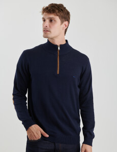 470996 SWEATER MEDIO CIERRE HARRINGTON LABEL Azul Oscuro