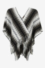 PONCHO CON FLECOS Negro