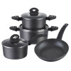 Batería de Cocina Antiadherente de 7 Piezas Selecta Granito Batería de Cocina Antiadherente de 7 Piezas Selecta Granito