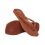 Sandalias Havaianas Slim Square Logo Pop Up Mujer Naranja Oscuro