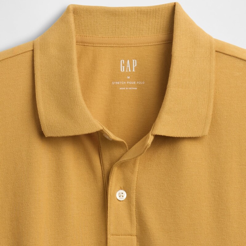 V-STRETCH PIQUE POLO - SOLID HONEY IM HOME