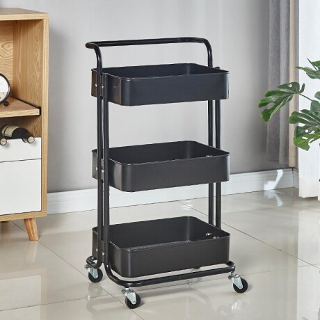 Carrito Organizador Metálico Multiuso Negro - 3 Niveles Carrito Organizador Metálico Multiuso Negro - 3 Niveles