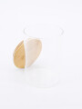 FRASCO VIDRIO TAPA BAMBOO TRANSPARENTE