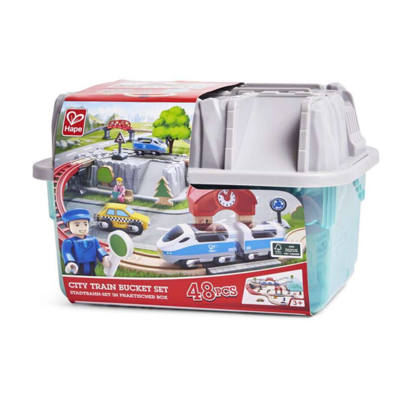 Pista de tren Juego de Bloques de Construcción Tren de Ciudad Hape Pista de tren Juego de Bloques de Construcción Tren de Ciudad Hape