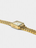 Reloj Cuadrado Con Pulsera De Acero Inoxidable dorado