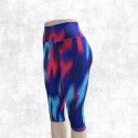 Calza Capri 3/4 Pescadora Tiro Alto Estampada de Lycra Siena