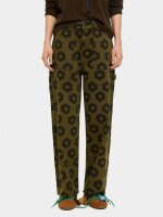 Pantalón Vaquero Estampado Floral verde