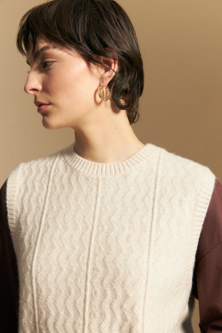 CHALECO FEIRA Beige Melange