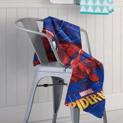 Toalla Playera Algodón 70 x 130 cm Spiderman Gris