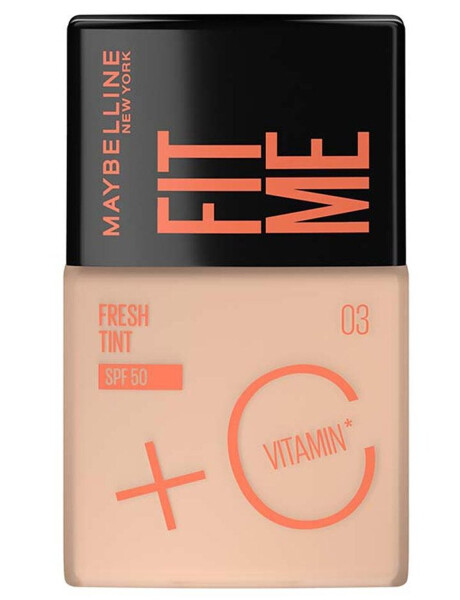 Base de Maquillaje Maybelline Fit Me Fresh Tint FPS50 + Vitamina C Tono 03