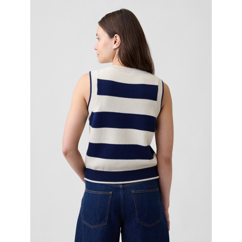 V-SWEATER VEST BLUE STRIPE