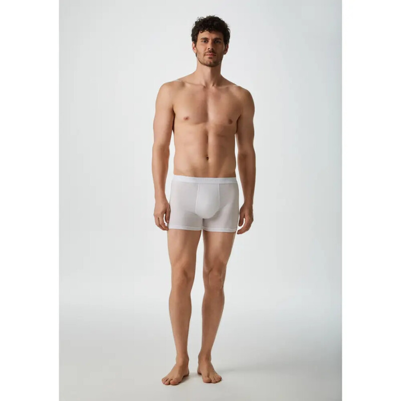 KIT COM 2 CUECAS BOXER BRANCO/AZUL