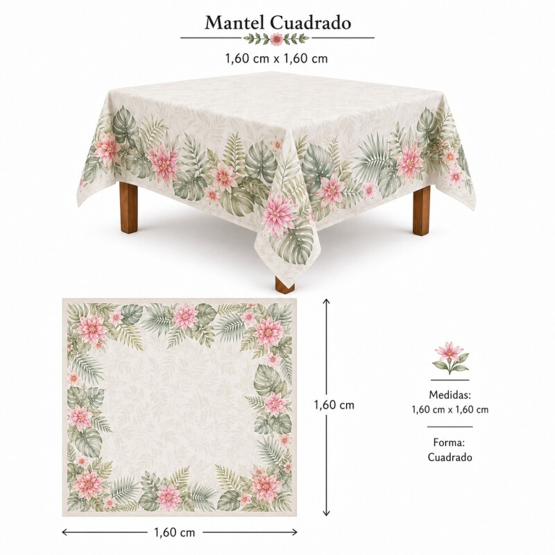 Mantel Cuadrado Karsten Siempre Limpio 1.60x1.60cm - Jardina Mantel Cuadrado Karsten Siempre Limpio 1.60x1.60cm - Jardina