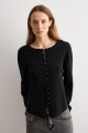 Chaqueta tejida alamares negro