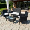 Juego Jardin Rattan 3 Sillones + Mesa Exterior Juego Jardin Rattan 3 Sillones + Mesa Exterior