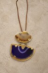 Cracked Necklace Violeta Y Gris