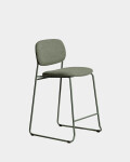 Taburete apilable Meli de chenilla verde y patas de metal verde FSC Mix Credit 65 cm Taburete apilable Meli de chenilla verde y patas de metal verde FSC Mix Credit 65 cm