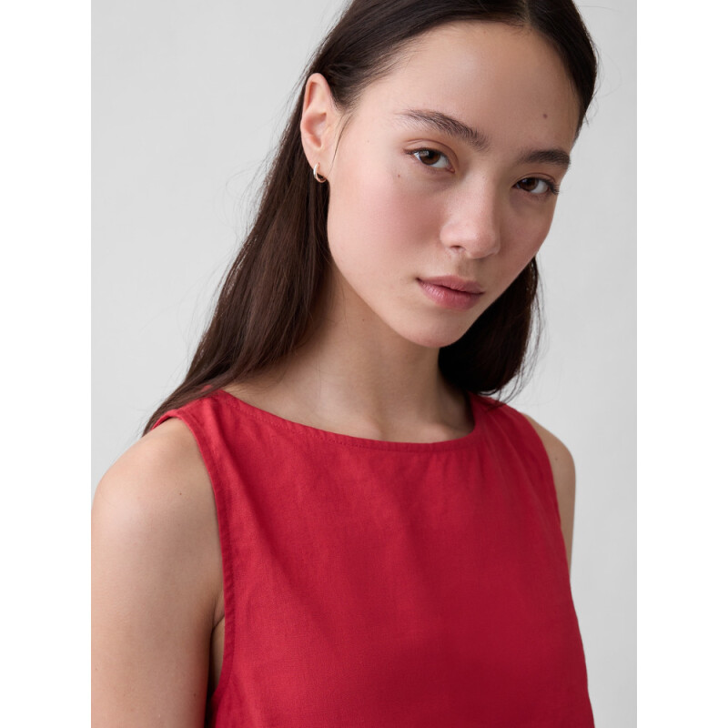 SL SHELL TOP - LINEN CHAKRA RED