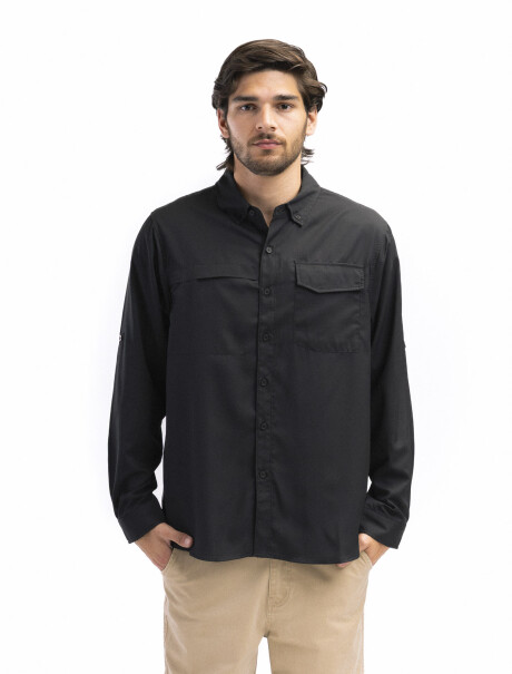 Camisa Manga Larga Creta Negro