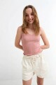 Top tejido punto rib escote V ROSA