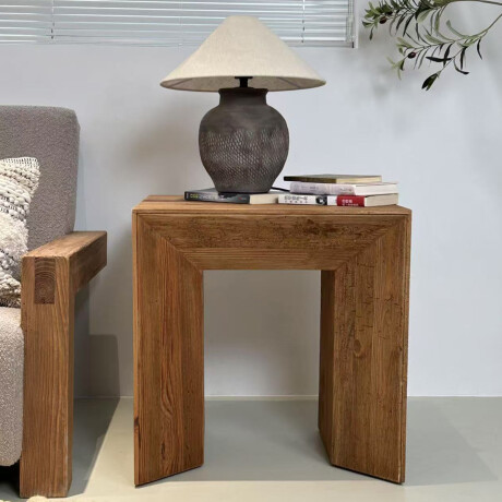 MESA AUXILIAR LATERAL MADERA MACIZA - LÍNEA RÚSTICA MESA AUXILIAR LATERAL MADERA MACIZA - LÍNEA RÚSTICA