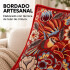 Funda de almohadón ZAL bordada artesanal 50 x 50 cm Naranja
