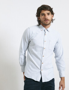 012622 CAMISA HARRINGTON LABEL Gris/natural