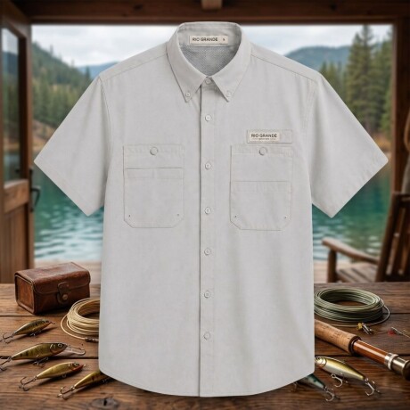CAMISA MANGA CORTA FISHING GRIS CAMISA MANGA CORTA FISHING GRIS