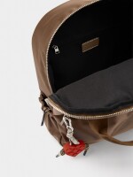 Mochila De Nylon Con Colgante De Corazón taupe