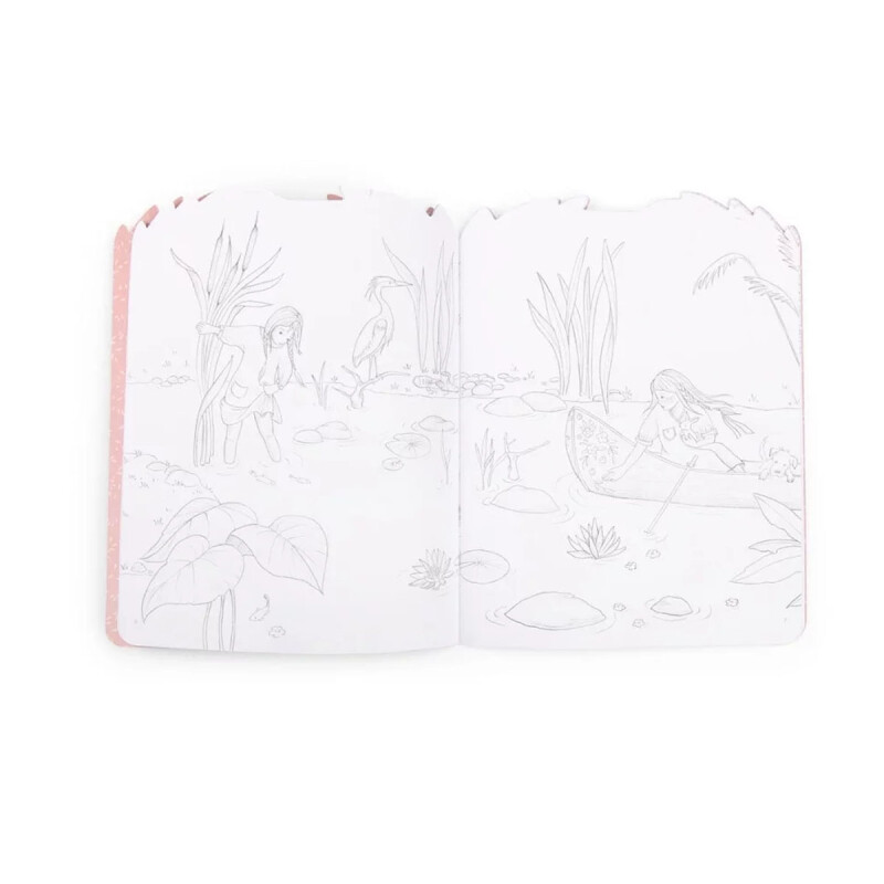 Libro para colorear y stickers Les Rosalies Moulin Roty Libro para colorear y stickers Les Rosalies Moulin Roty