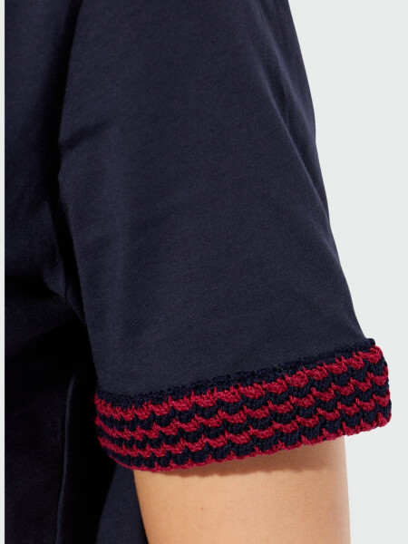 MONCLER - Remera de Algodón con Logo Azul