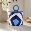 QR148-01175 Frasco De Ceramica Con Tapa Que Rico - Indigo