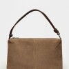 Mini bag Parf en cuero gamuza Taupe