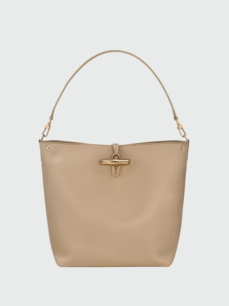 Longchamp -Bolso de cuero, Le Roseau Sleek Beige
