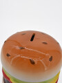 ALCANCIA HAMBURGUESA CON CANDADO 14X13 CM MULTICOLOR