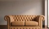 Sillón 100% Cuero - 2 Cuerpos - Chesterfield Camel
