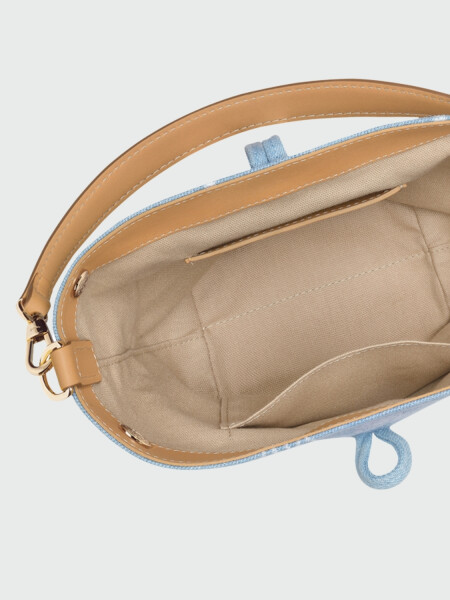 Longchamp - Bolso de hombro, Le Roseau Denim Gris Oscuro