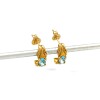 Caravanas aros Aguamarina - Oro bajo - Aguamarina - CA8094 conpiedra