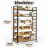 Estantería Multiuso Movi Mdf Y Metal 6 Estantes Esh0046 ESTANTERIA MOVI MADERA HIERRO ESH0046