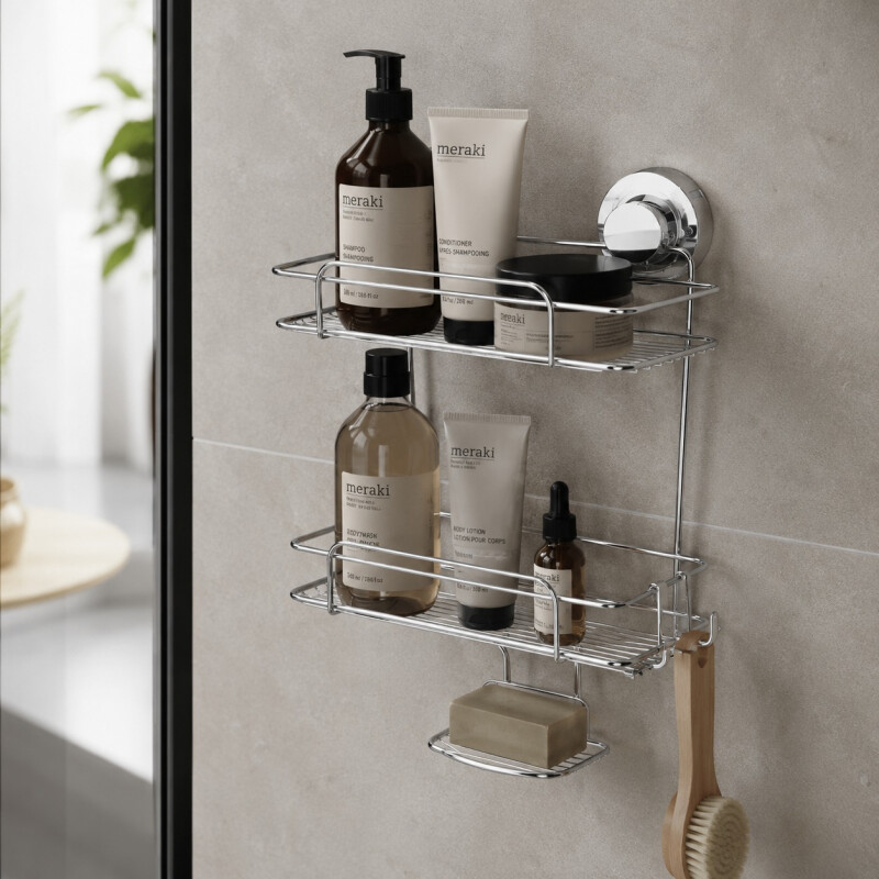Organizador de Baño de 2 Pisos en Acero de Carbono Future - Plata Organizador de Baño de 2 Pisos en Acero de Carbono Future - Plata